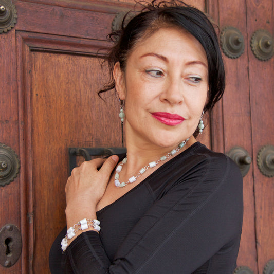 Lilac Jadeite Necklace, Liliac Jade, Lilac Jadeite, Natural Stone Jewelry, Hand-cut stone jewelry.