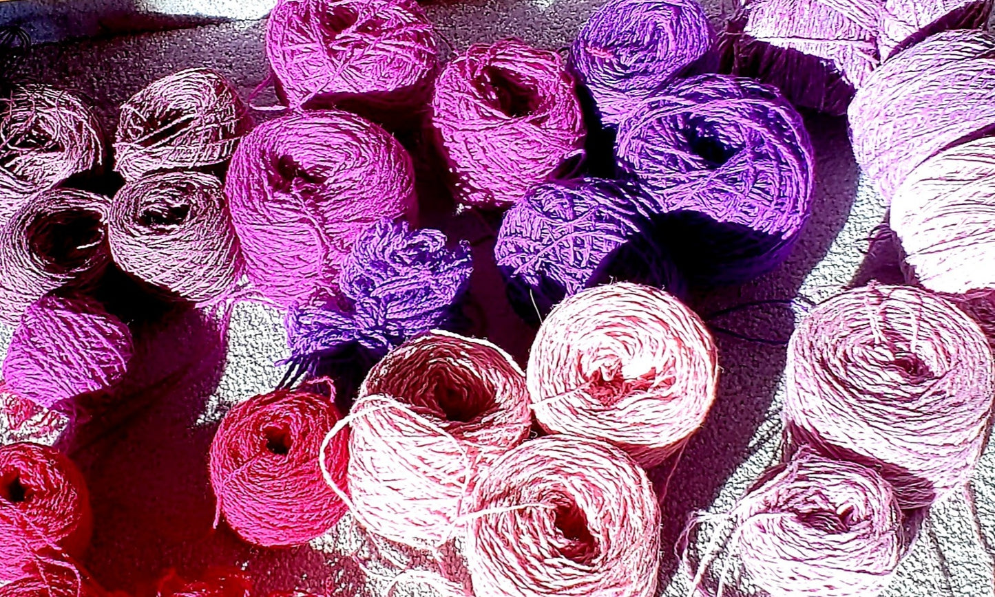 Violet Fiber Wall Sculpture | 5' W x 4' L |Boho Decor in Door County | SOLD | Custom Commission Work Available