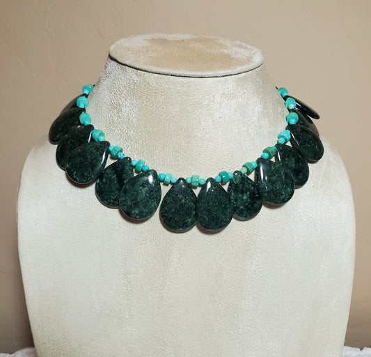 Fan beaded necklace, strange jewelry, jadeite necklace, jade necklace, green stone necklace, perfect gift ideas for woman