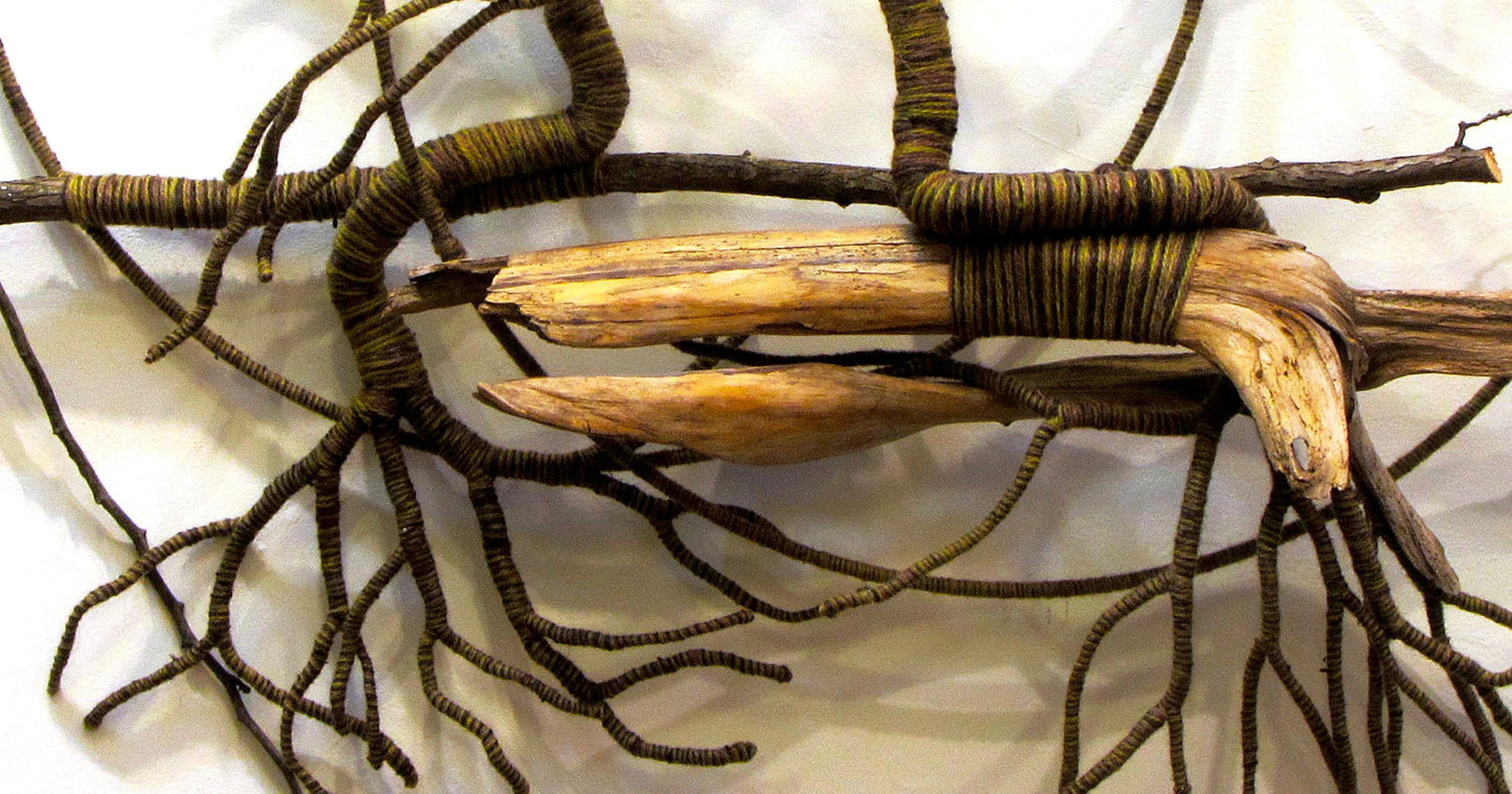 Wood and fiber texture, artwork close up.