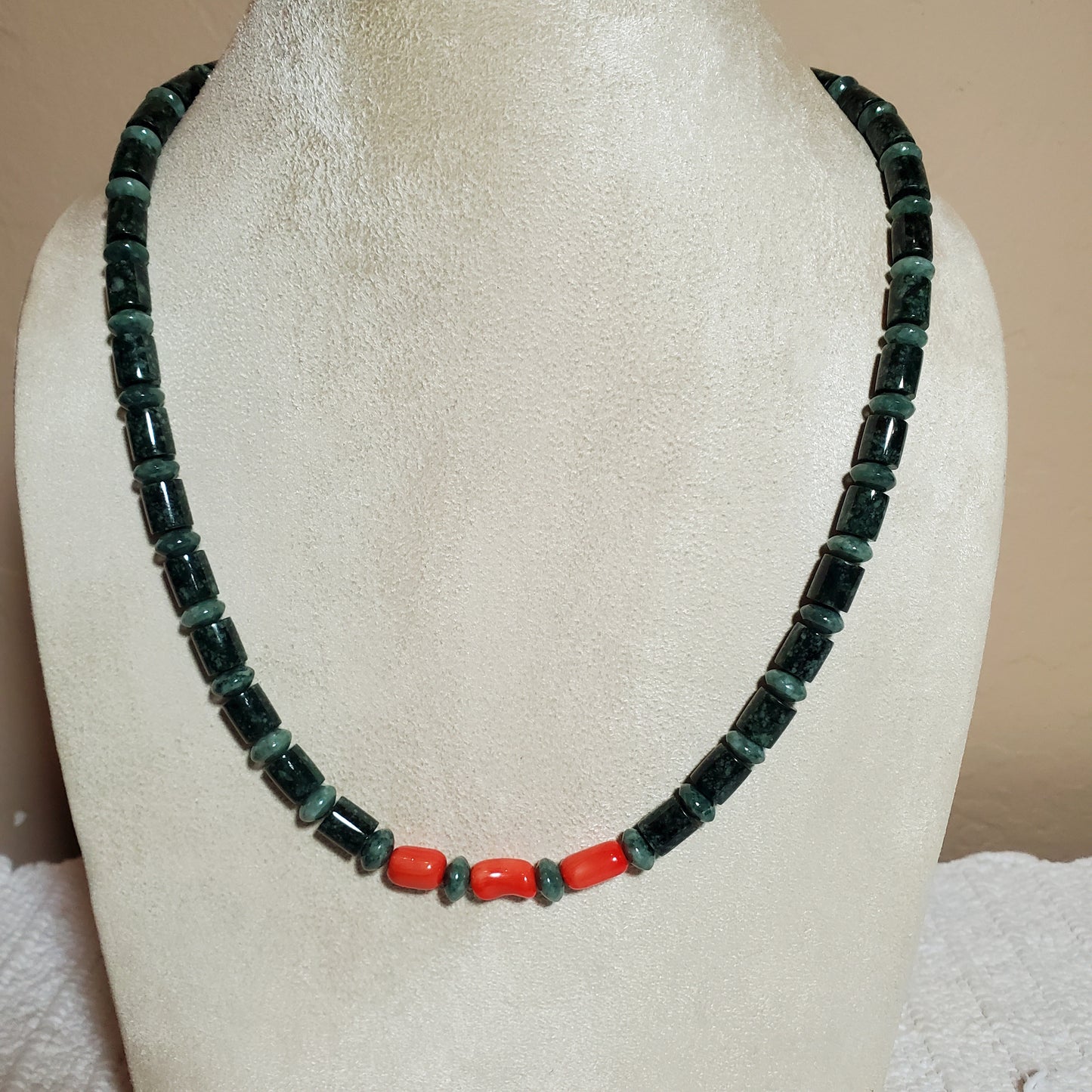 Jade Barrel Bead Necklace | Jewelry in Door County by Wendy Carpenter