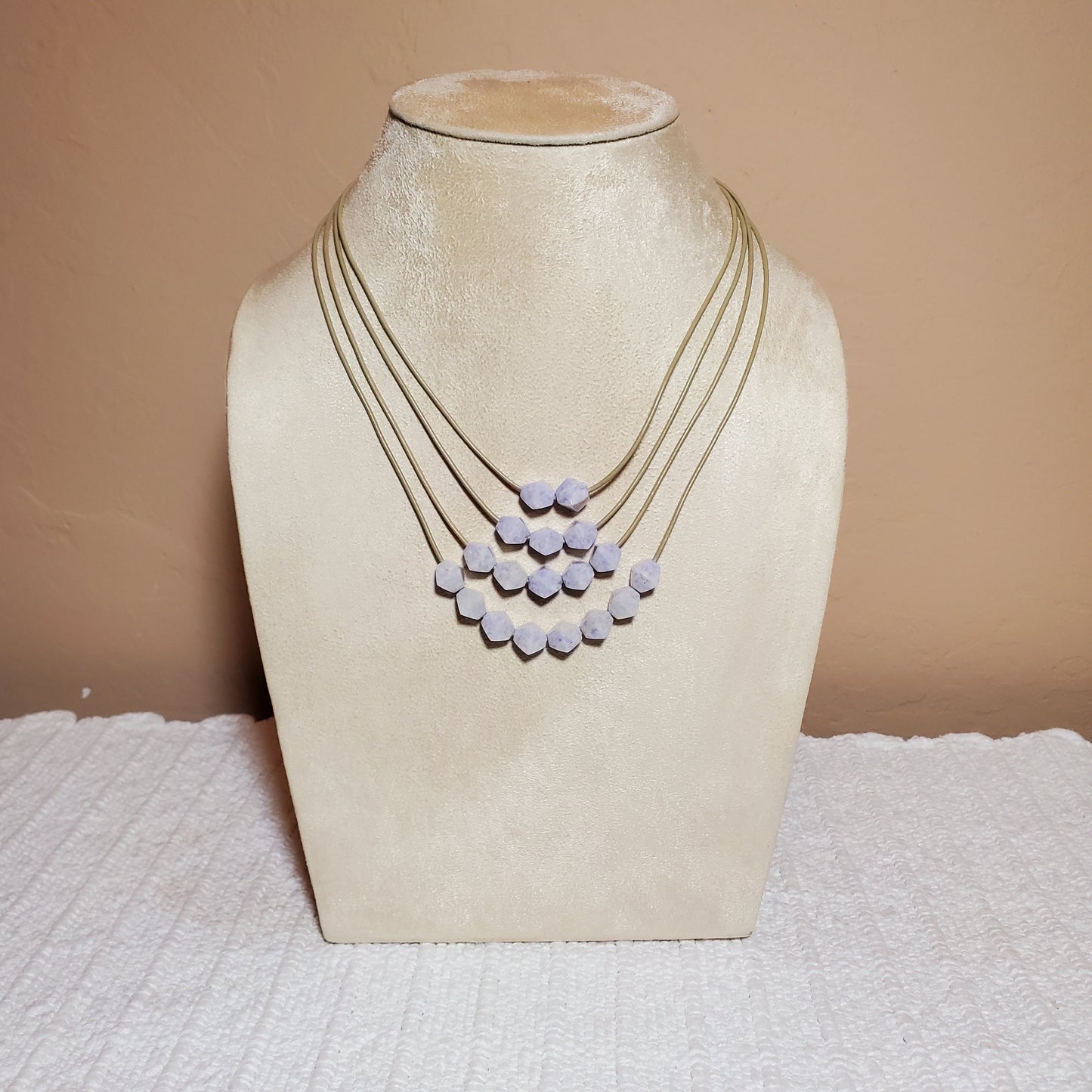 designer jewelry, authentic stone necklace for sale, sale item, necklaces on sale, lilac necklace on sale, lilac stone