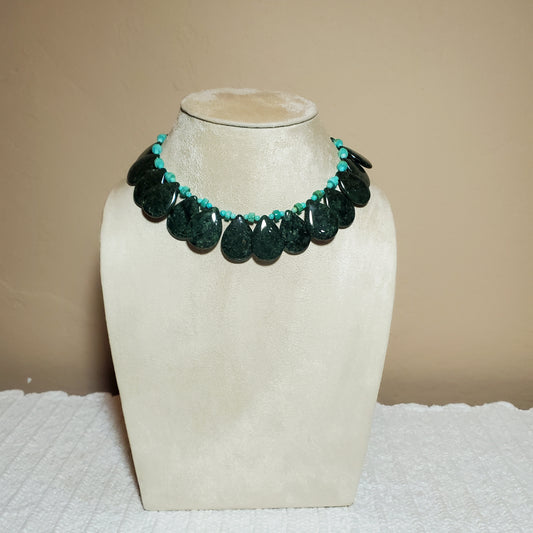 Jade Fan Bead Collar Necklace | Door County Jewelry by Wendy Carpenter