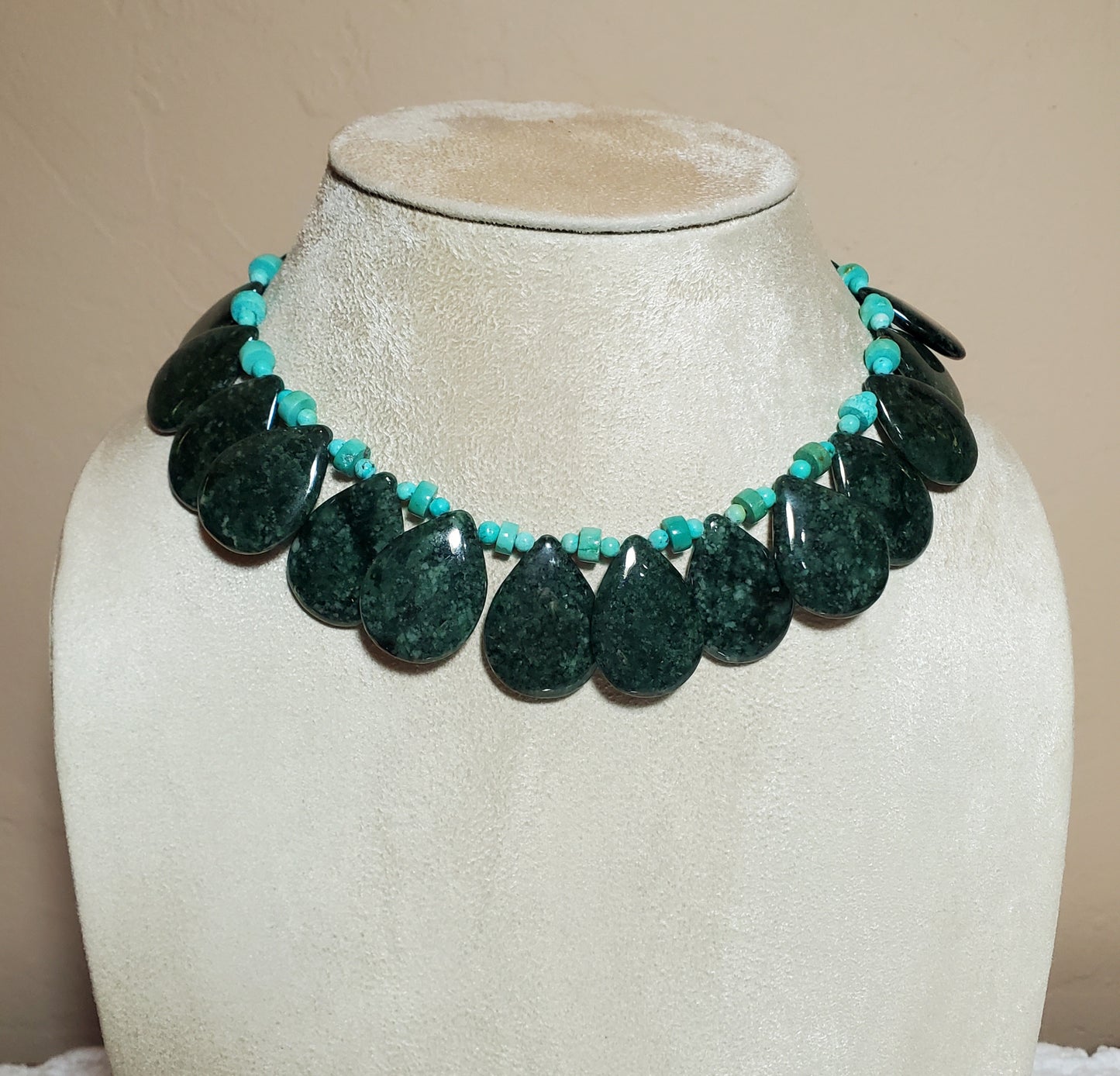 Jade Fan Bead Collar Necklace | Door County Jewelry by Wendy Carpenter