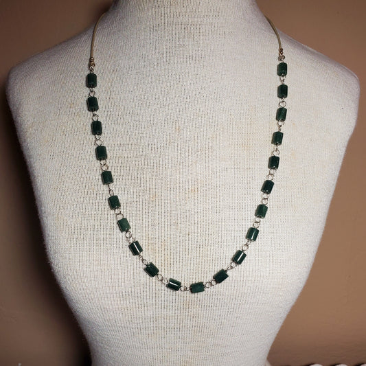 Jadeite & Sterling Silver Necklace | Black, Dark Sage, Lilac | Designed by Wendy Carpenter