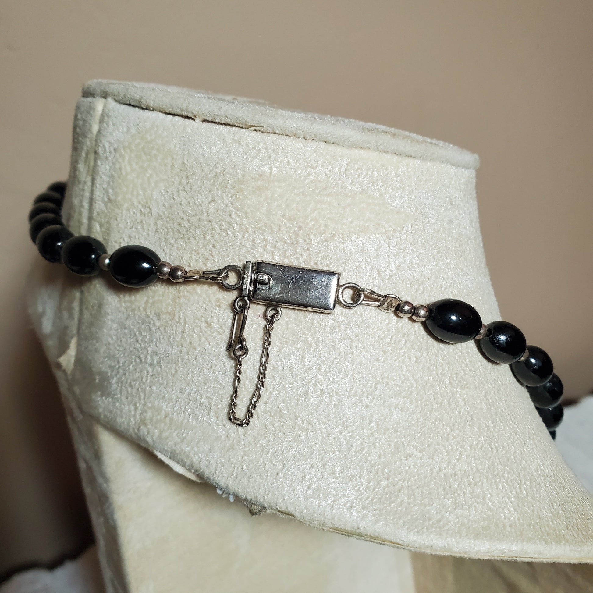 Silver clasp, jewerly for sale, black necklace, authentic jade necklace for sale, hadmade quality jewelry for sale, fair trade project