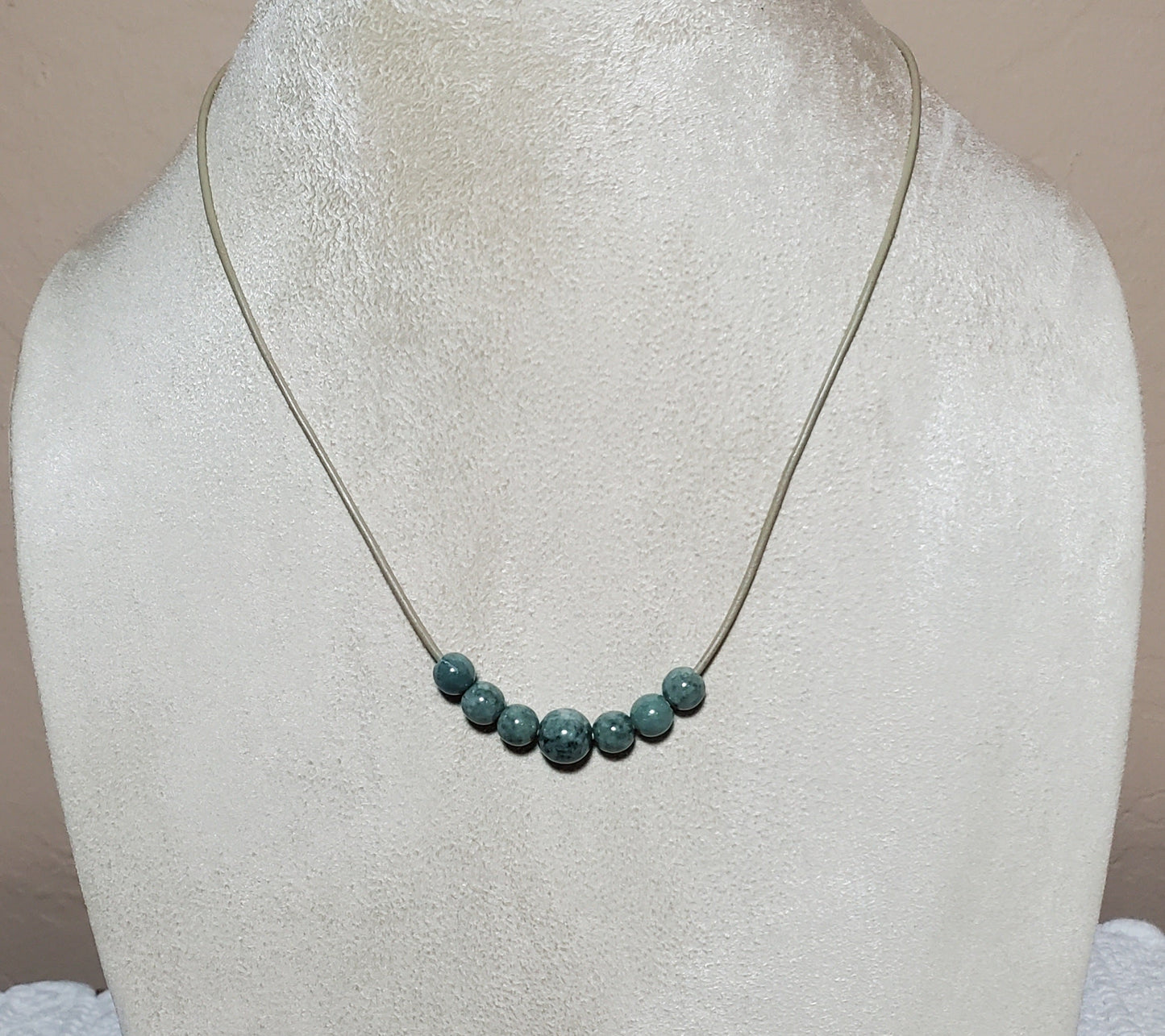 Casual Jade Gem Stone & Leather Cord Necklace designs | Door County Jewelry by Wendy Carpenter