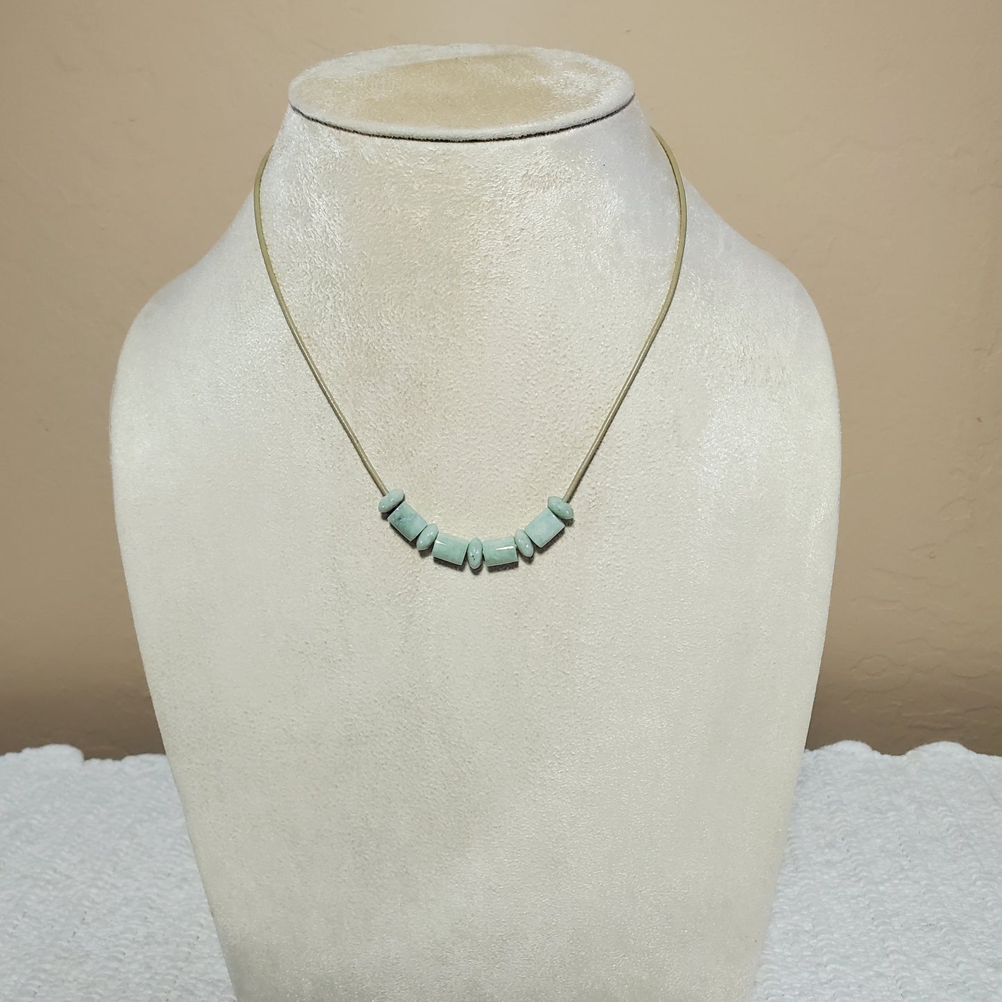 Casual Jade Gem Stone & Leather Cord Necklace designs | Door County Jewelry by Wendy Carpenter