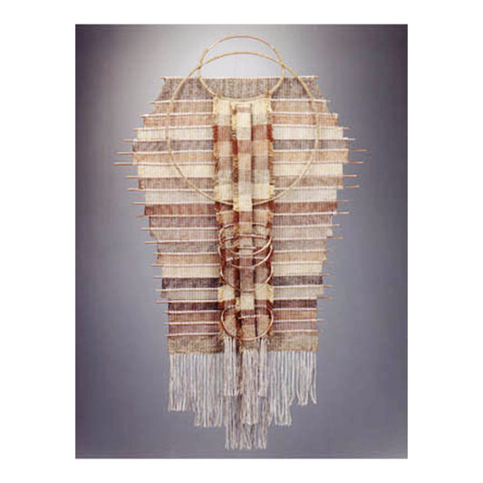 Copper tubbing wall art, wall tapestry copper tubing, copper tubing wall hanging, fiber art, fiber art sculpture, hand weaved, Wendy Carpenter, Door County Art