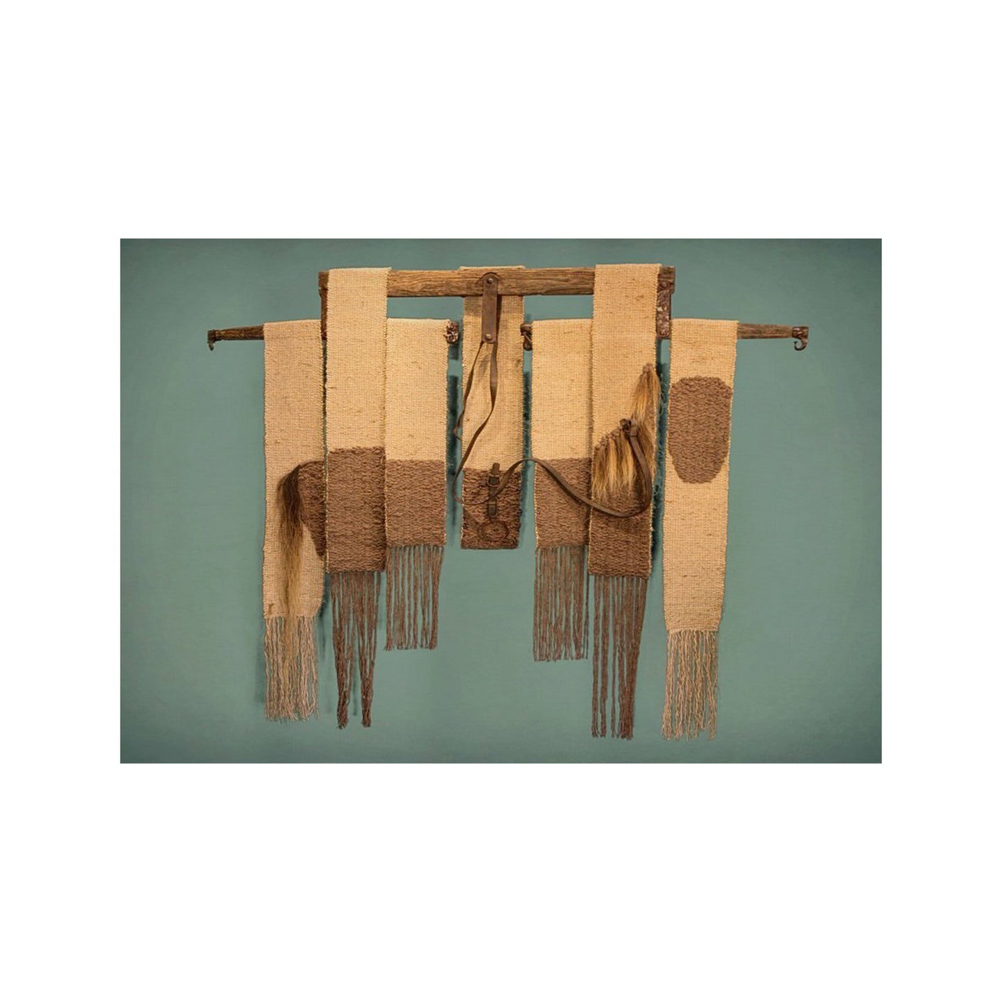 Preserving Americana Fiber Sculpture Series "Horse Drive" | 4' W x 5' L | SOLD | Art Galleries in Door County | Boho Chic Decor in Door County