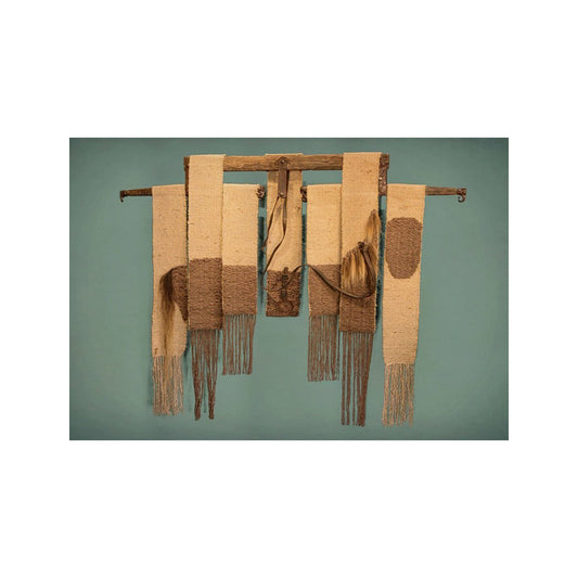 Preserving Americana Fiber Sculpture Series "Horse Drive" | 4' W x 5' L | SOLD | Art Galleries in Door County | Boho Chic Decor in Door County