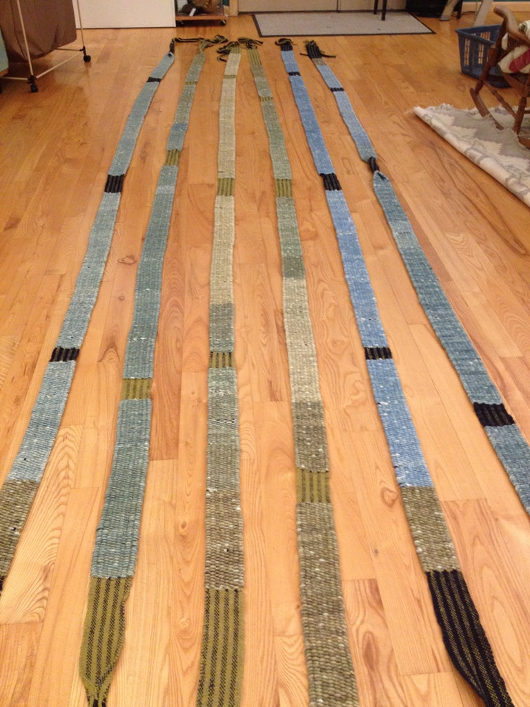 Waterfall Fiber Wall Sculpture | 2' W x 10' L | Sold | Boho Decor in Door County | Commissioned Work Available