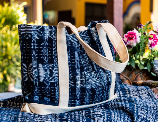 handcrafted tote bag, mayan fabric bags, original purses, mayan fabrics, blue bag, traditional purse, guatemalan products